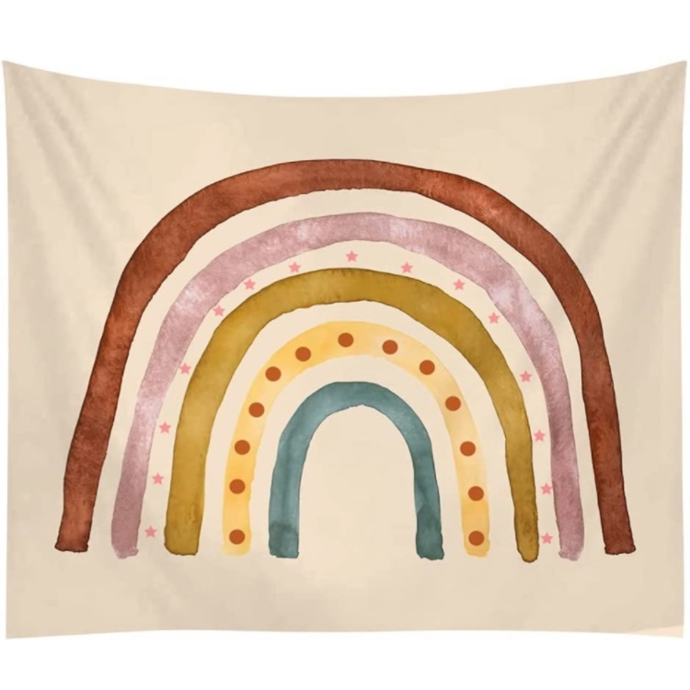 Minimalist Rainbow Painted Bohemian Wall Decor/Art for Outdoor/Indoor/Bedroom - Picture 4 of 6